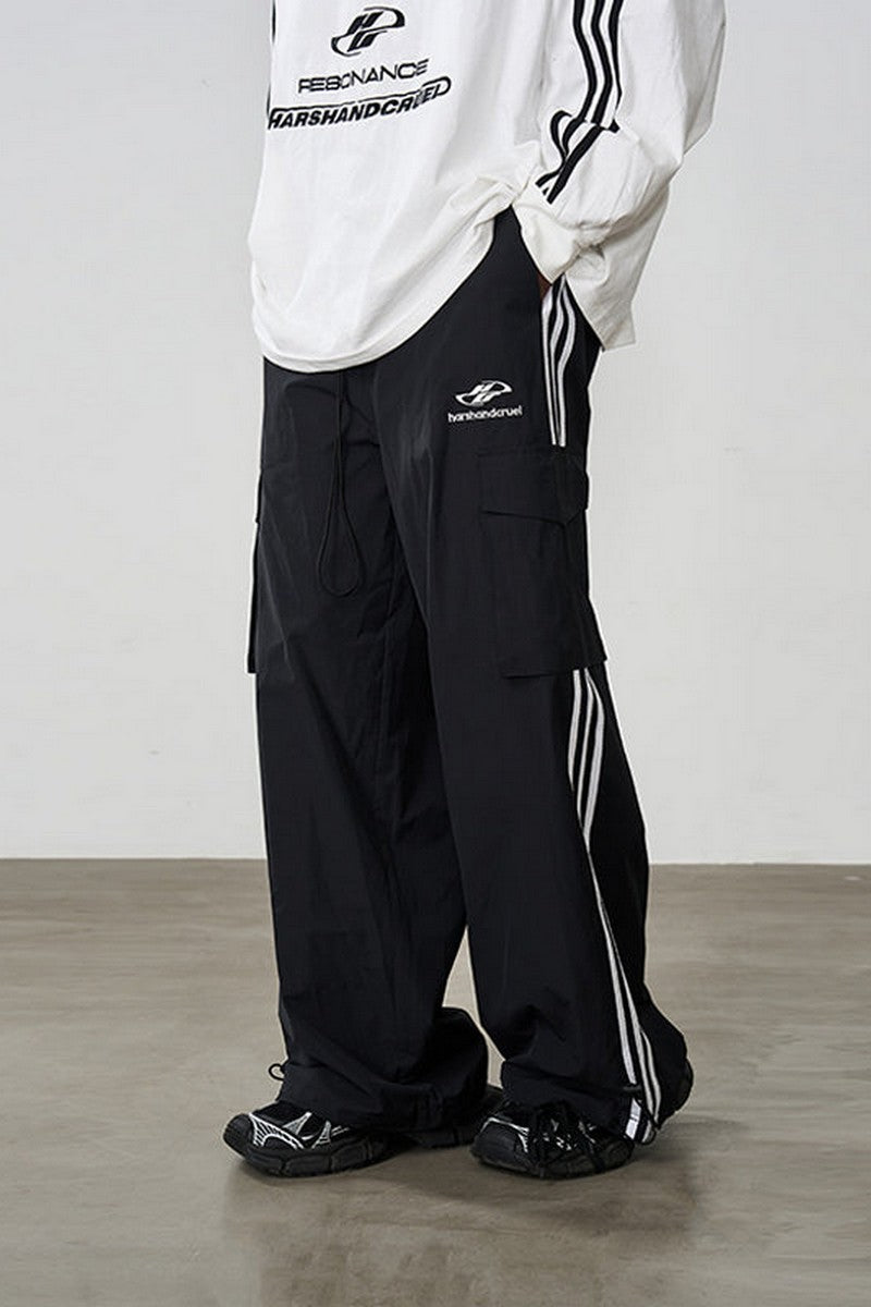 Striped Loose Cargo Trousers