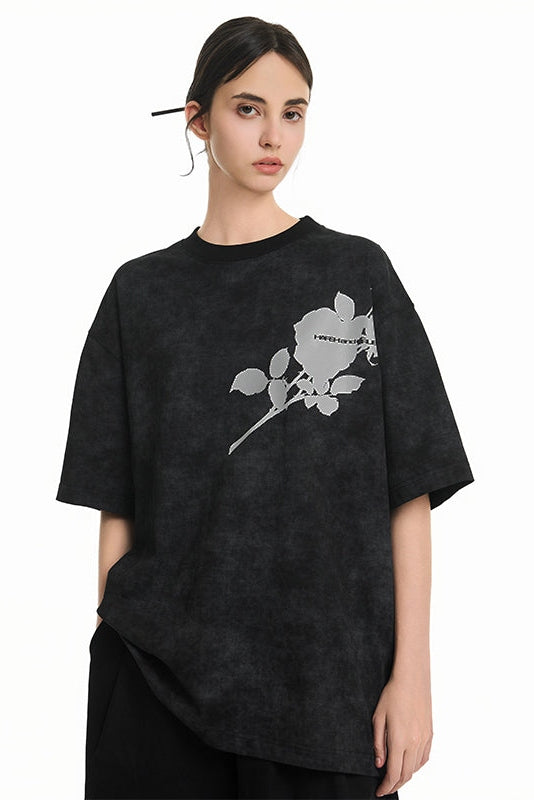 Rose Silhouette Loose Tee