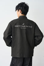 Embroidered Lapel Collar Jacket
