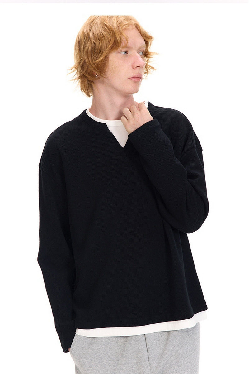 American-Style Waffle Knit T-Shirt