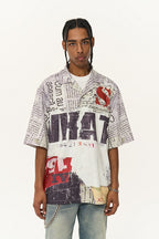 Newspaper Full Print Cuban Shirt