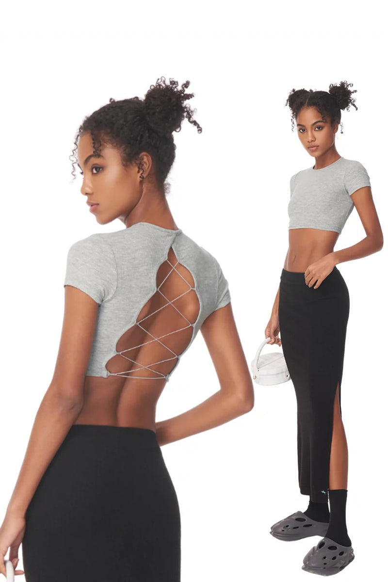 Backless Tie Baby Tee