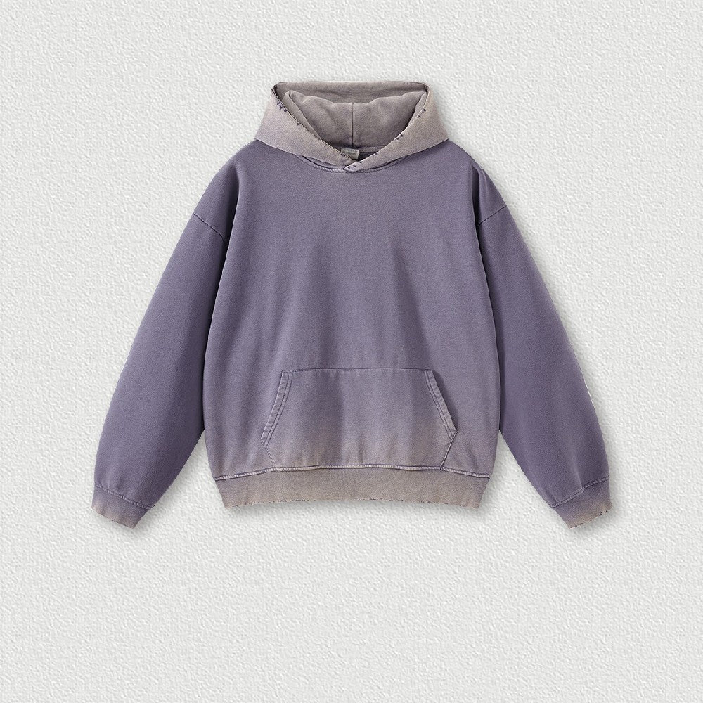 Heavy 455G Washed Distressed Hoodie