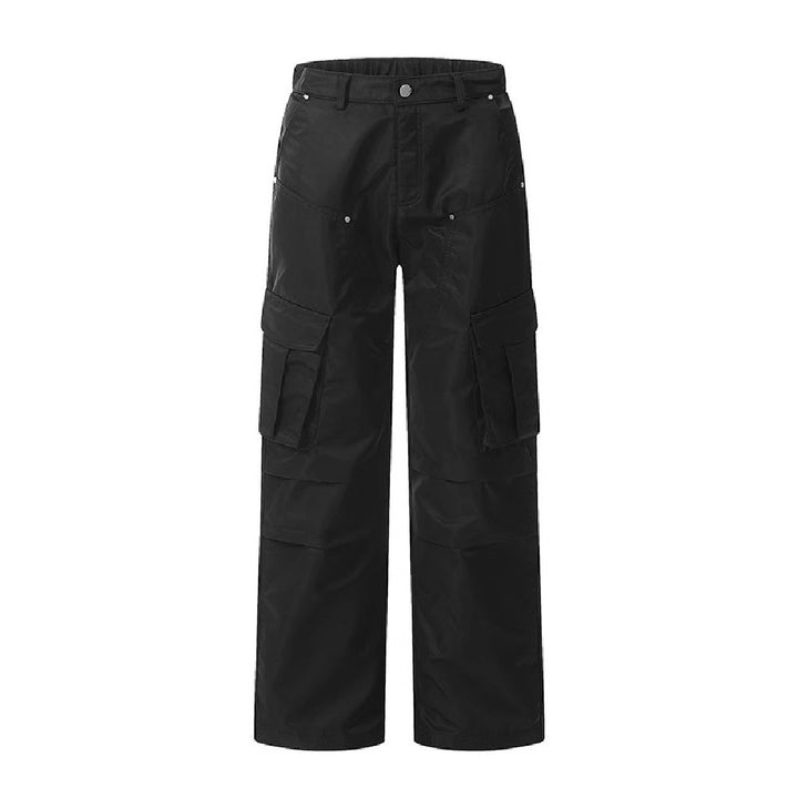 Double Knee Pleated Loose Cargo Pants