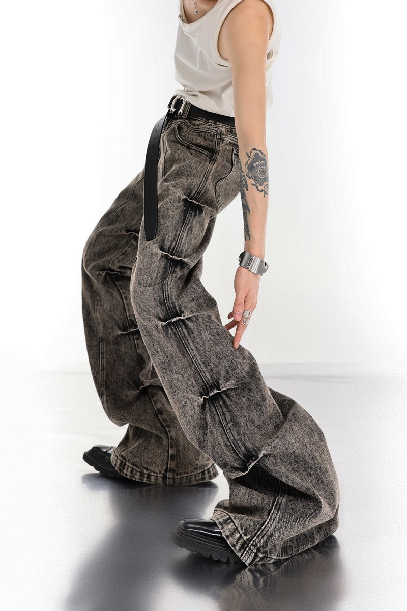 Washed Flared Retro Jeans