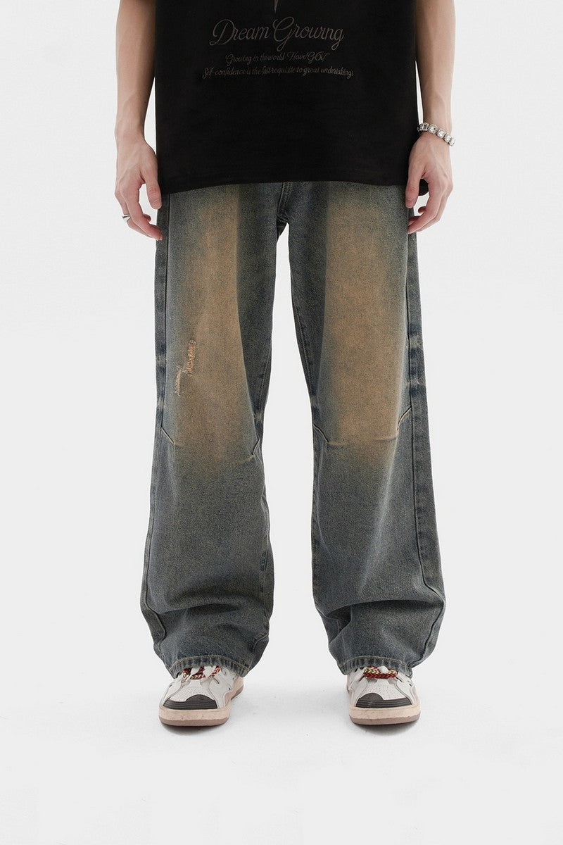 Mud Washed Oversized Jeans
