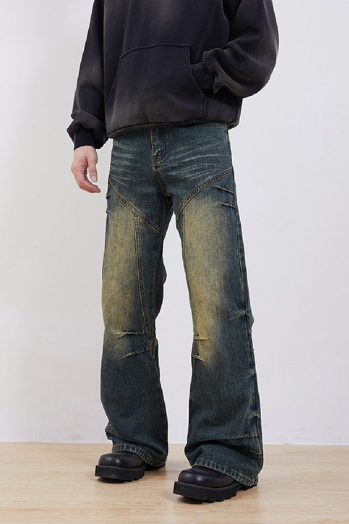 Flared Dirty Straight Jeans
