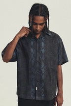 Snake Pattern Cuban Shirt