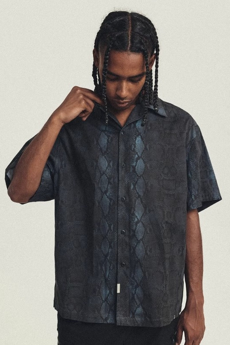 Snake Pattern Cuban Shirt