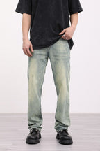 Mud Washed Loose Jeans