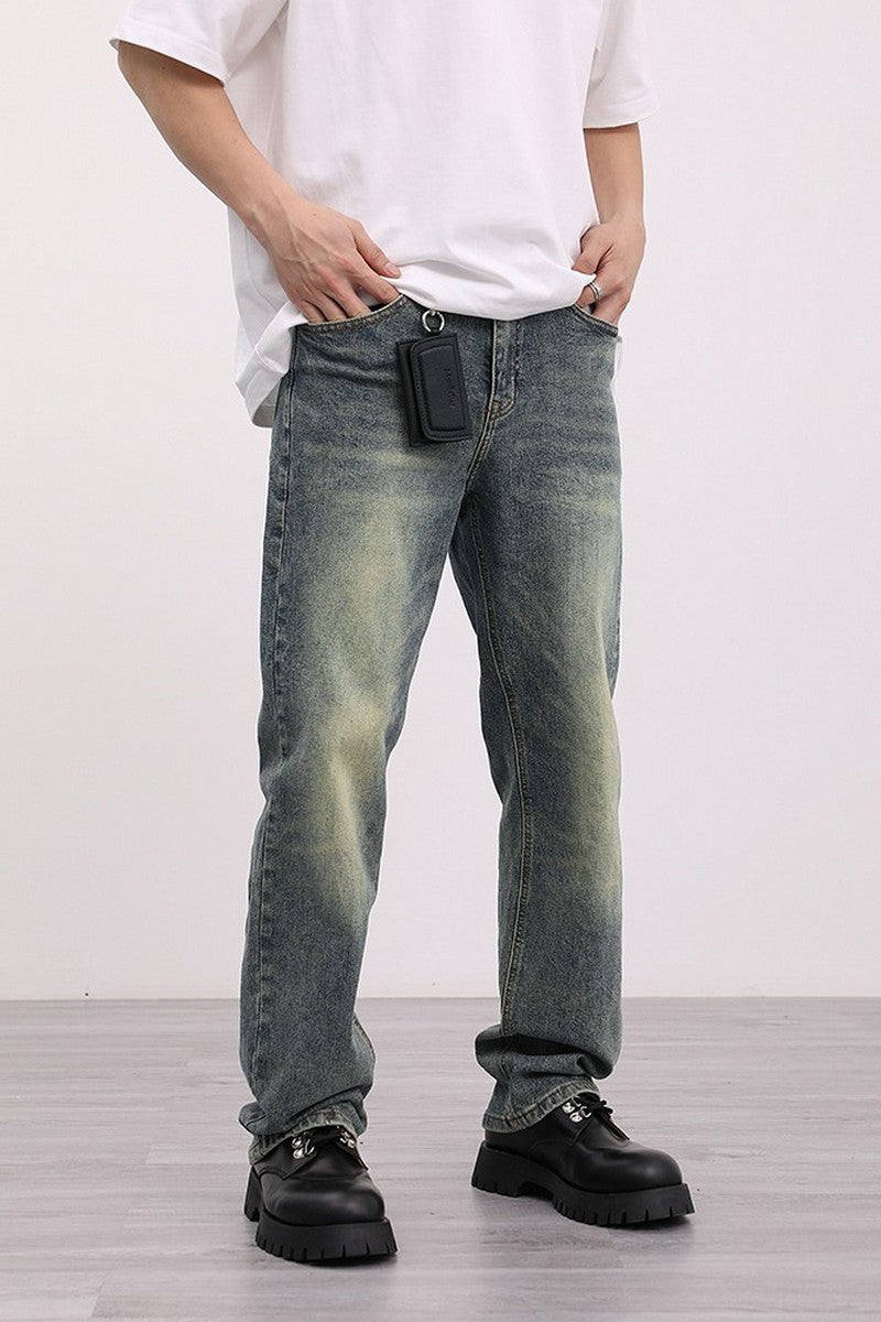 Loose Straight Washed Jeans