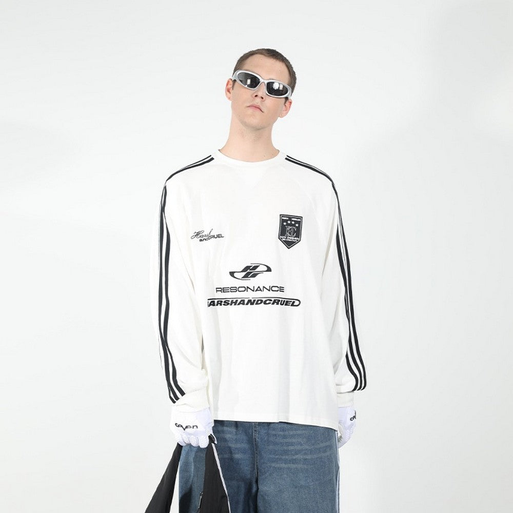 Embroidered Logo Striped Jersey L/S Tee - EU Only