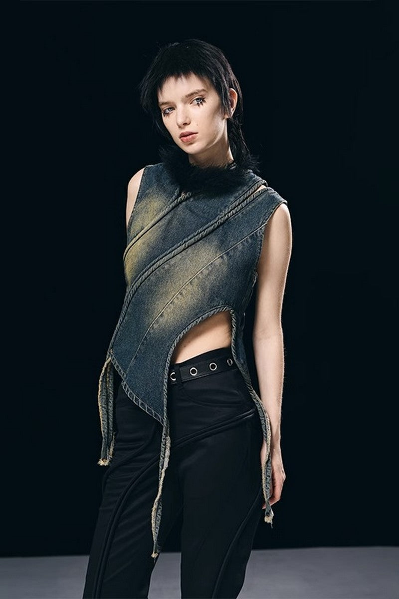 Irregular Denim Vest