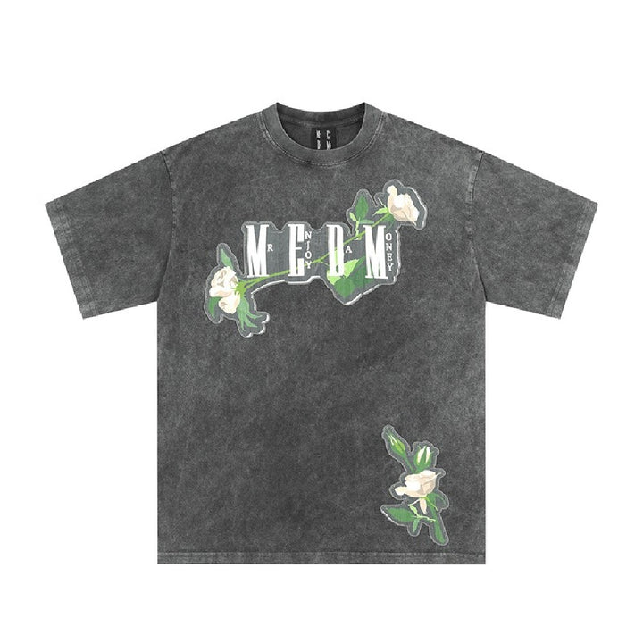 Embroidered Rose Logo Tee