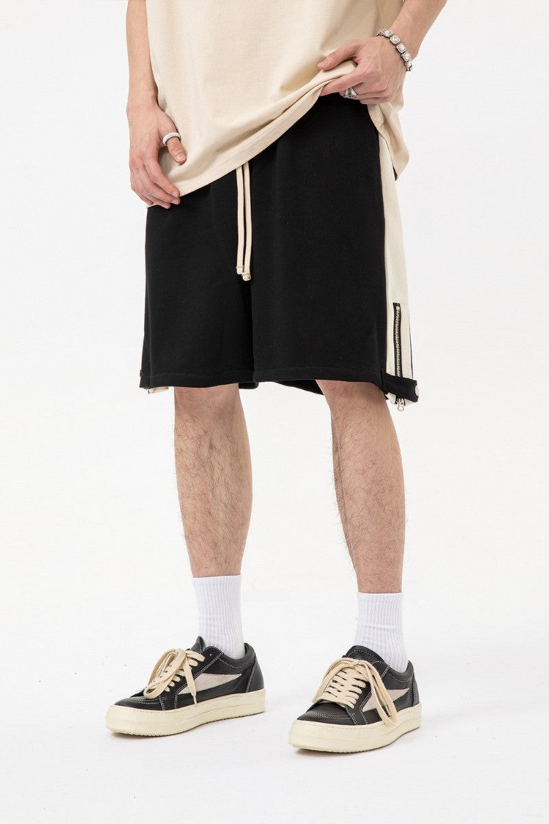 Striped Zipper Shorts