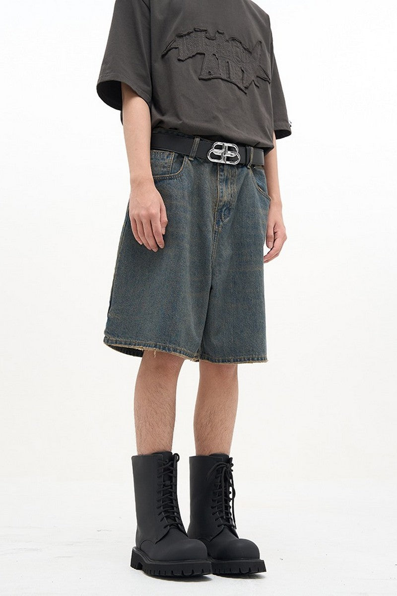 Oversized Straight Jeans Shorts