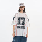Mesh Panel Raglan Sleeve Boxing Tee