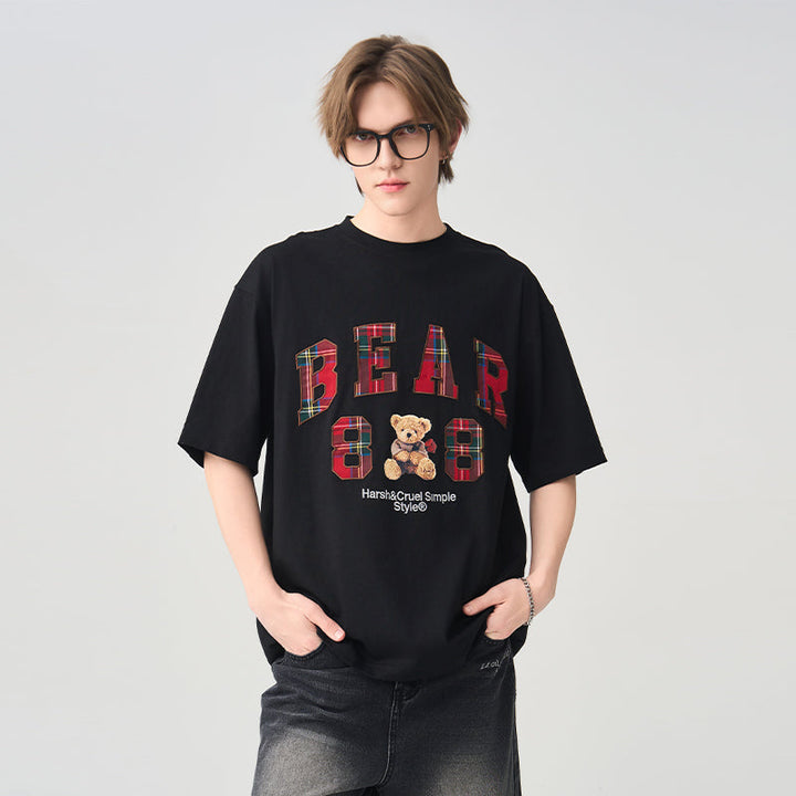 Plaid Print Teddy Bear Tee