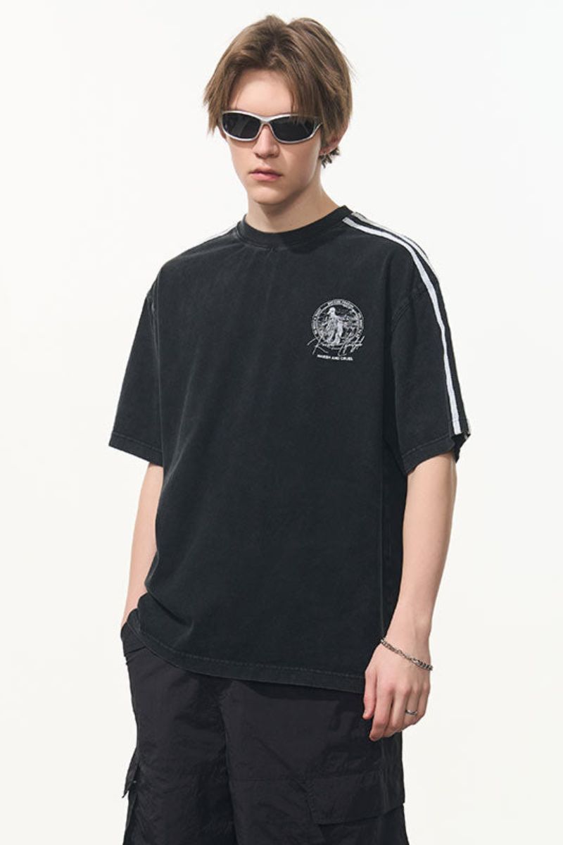 Patchwork Striped Retro Tee