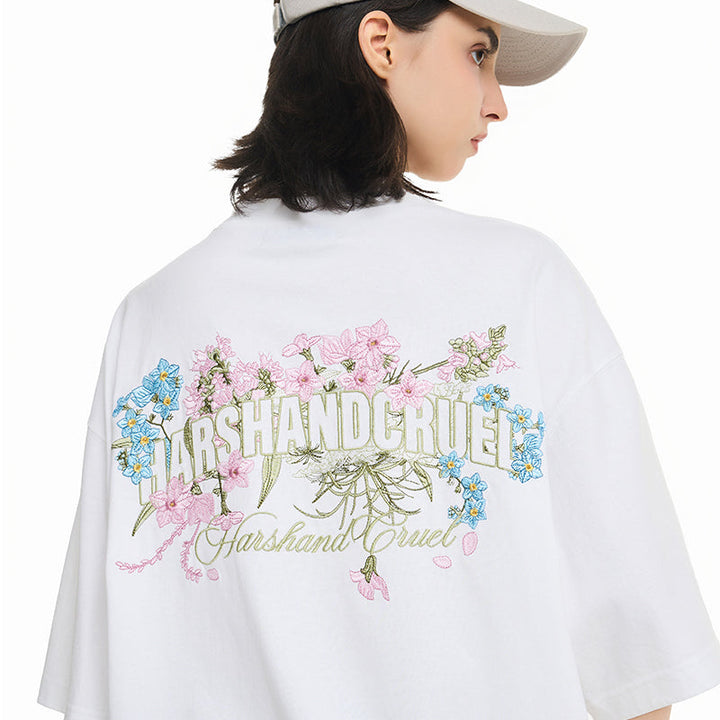 Blooming Flowers Embroidered Tee