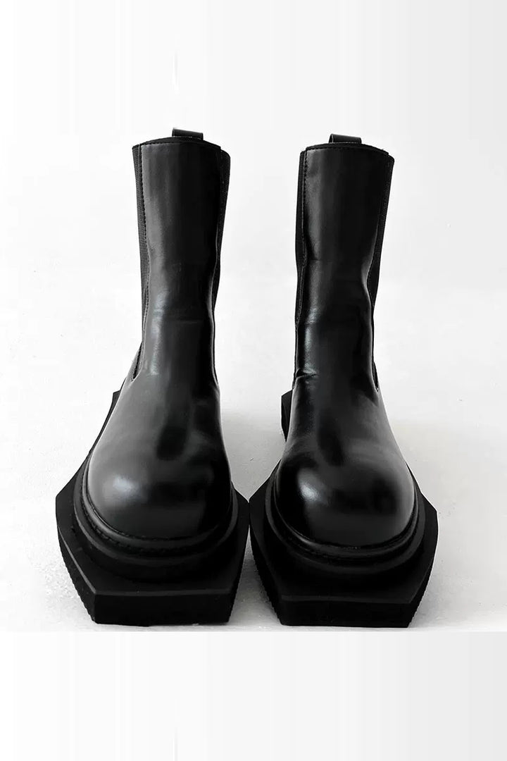 Platform Motorcycle Chelsea Boots