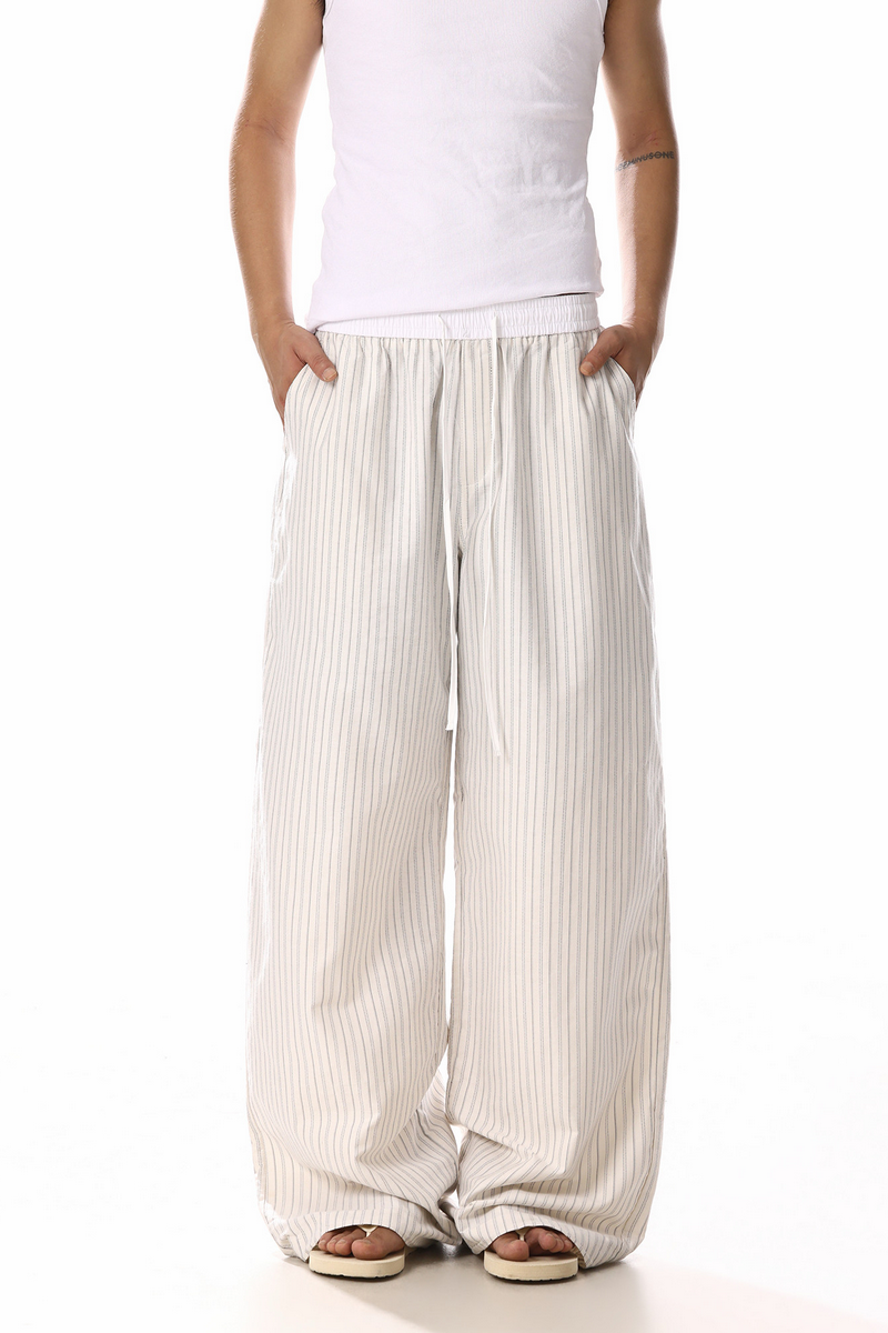 Striped Panel Wide Leg Pants