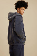 Washed Fleece Zip-Up Hoodie