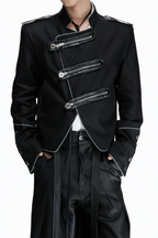 Asymmetric Button Cropped Jacket