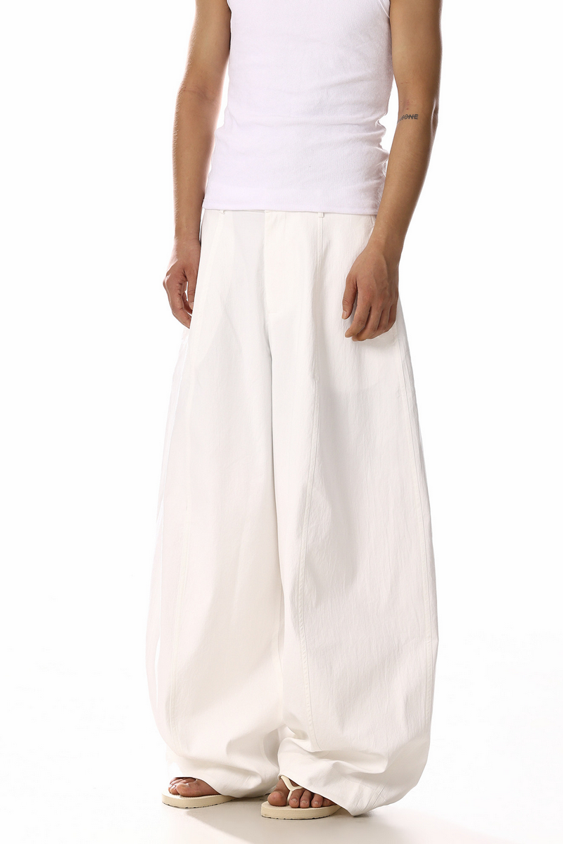Pleated Barrel Leg Pants