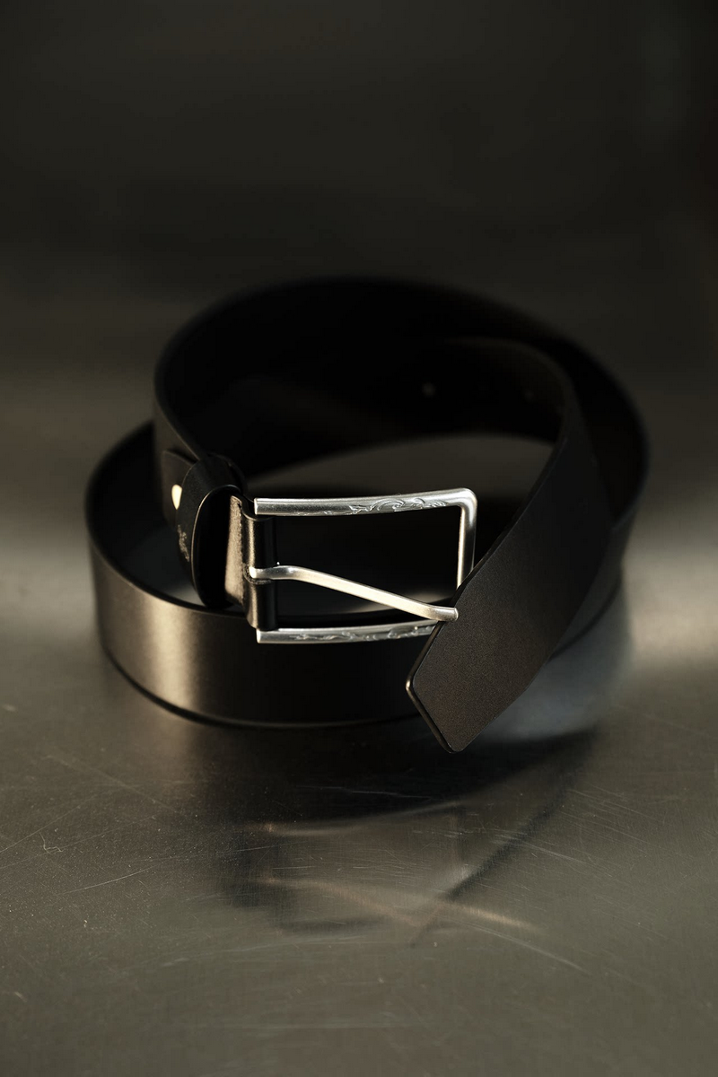 Embossed Wide Leather Belt