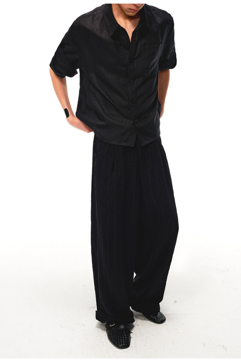 Tencel Linen Roll Sleeve Shirt
