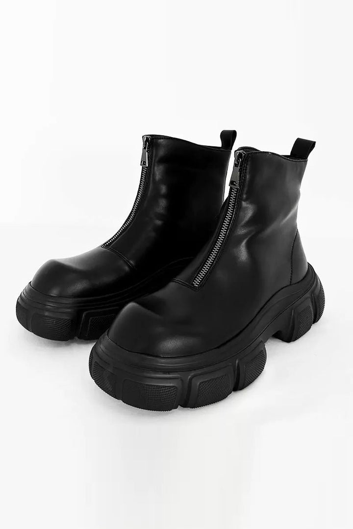 Platform Leather Chelsea Boots