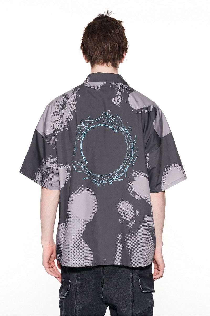 BNP Faces Print Cuban Shirt