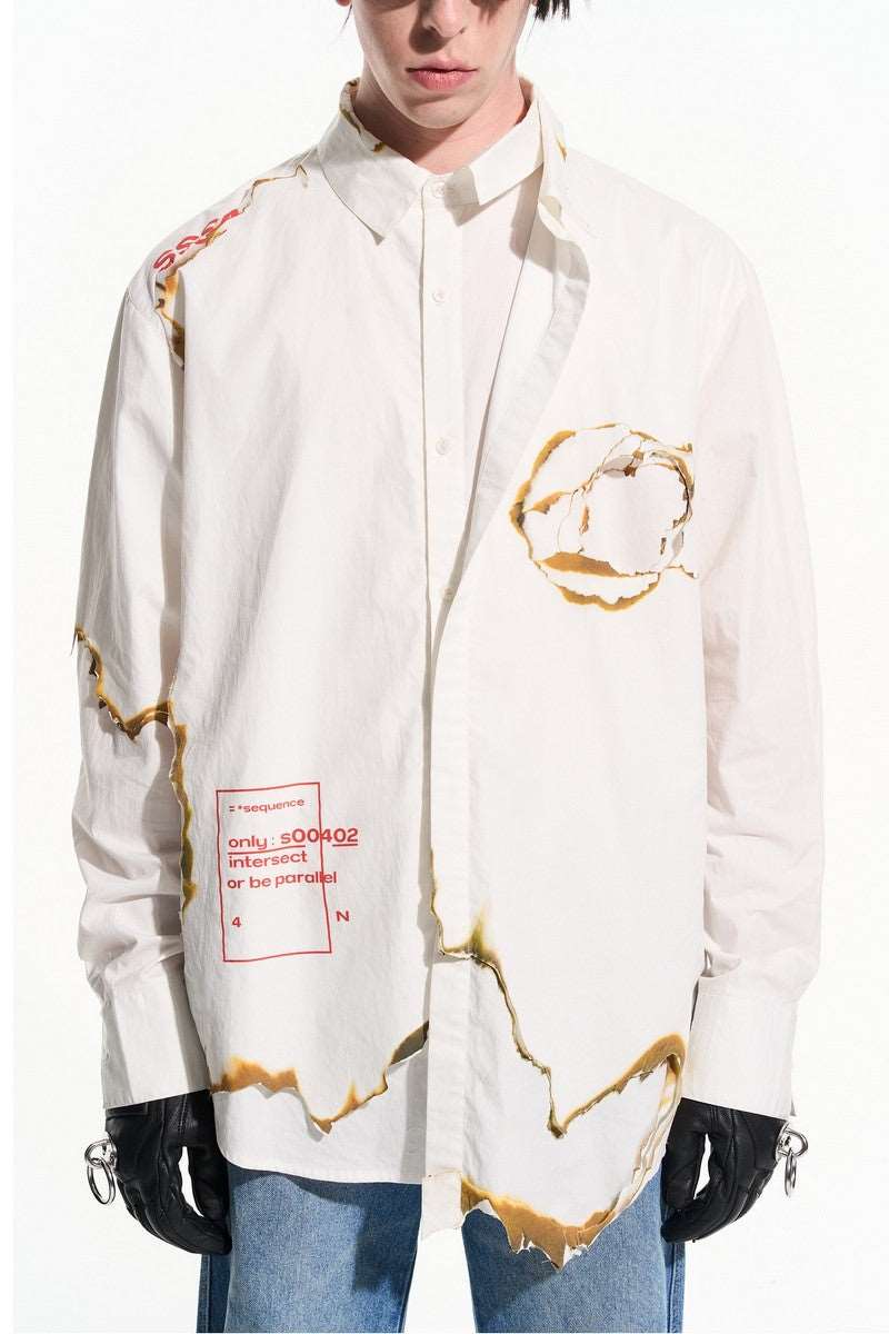 Burned Print L/S Shirt