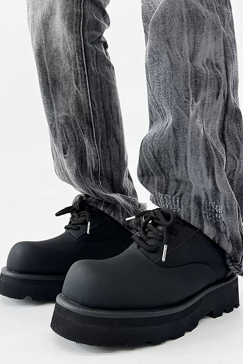 Matte Black Platform Derby Shoes - CZ Basics – Copping Zone