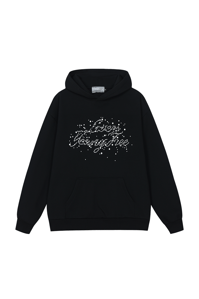 Pearl Embellished Graphic Hoodie