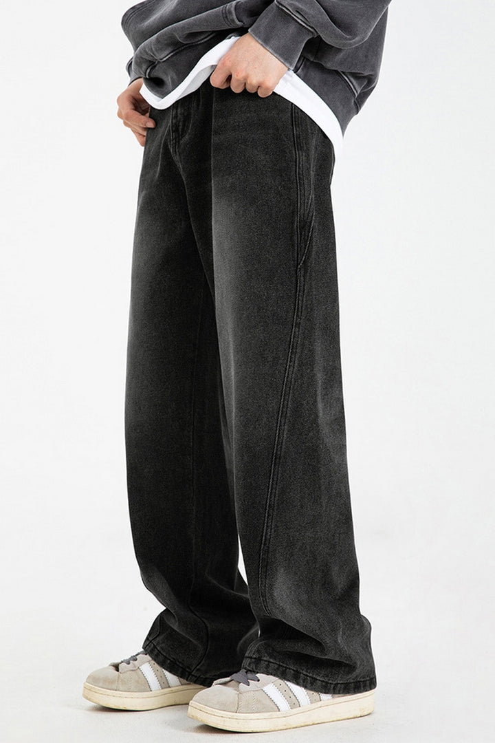 Washed Vintage Wide-Leg Jeans