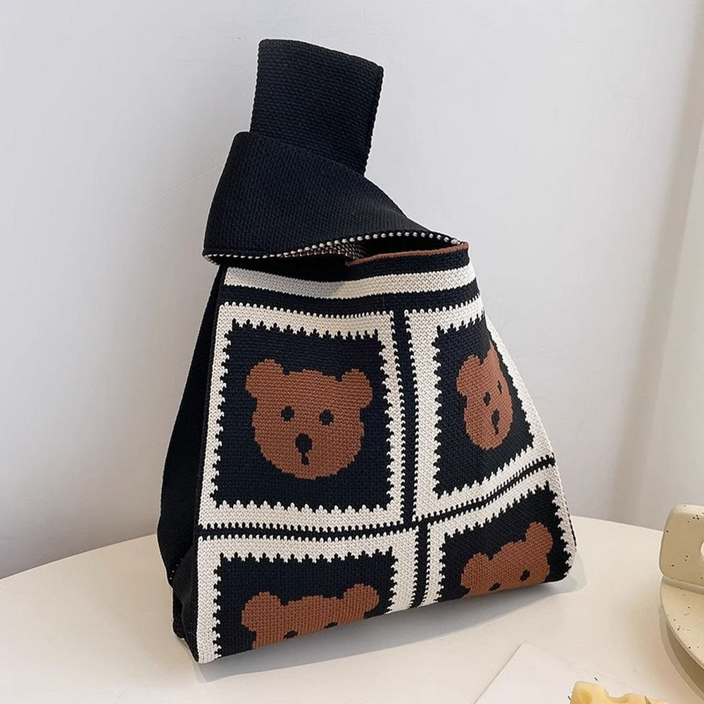 Retro Pattern Knitted Handbag
