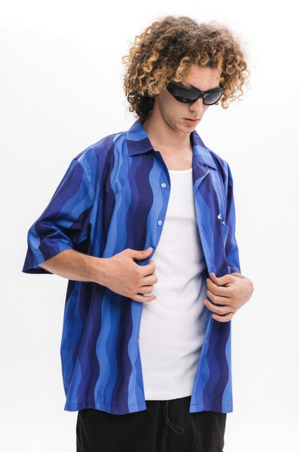 Logo Waves Cuban Shirt