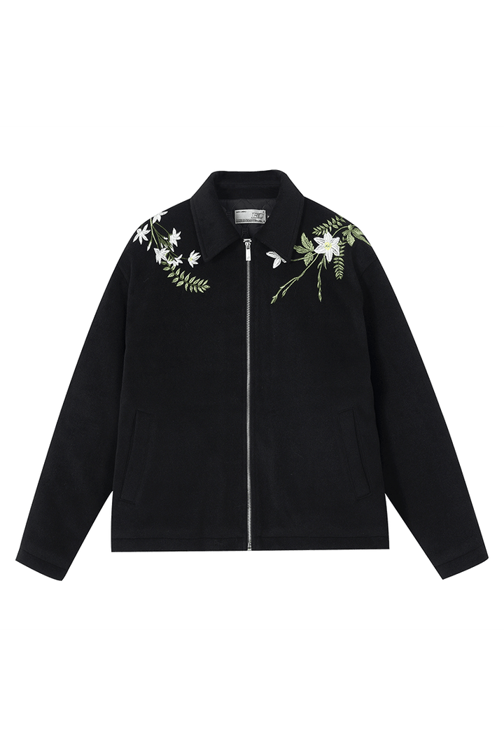 Floral Embroidered Wool Jacket