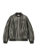 Tie-Dye PU Leather Bomber Jacket