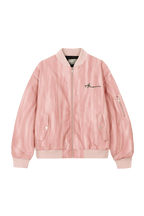 Tie-Dye PU Leather Bomber Jacket
