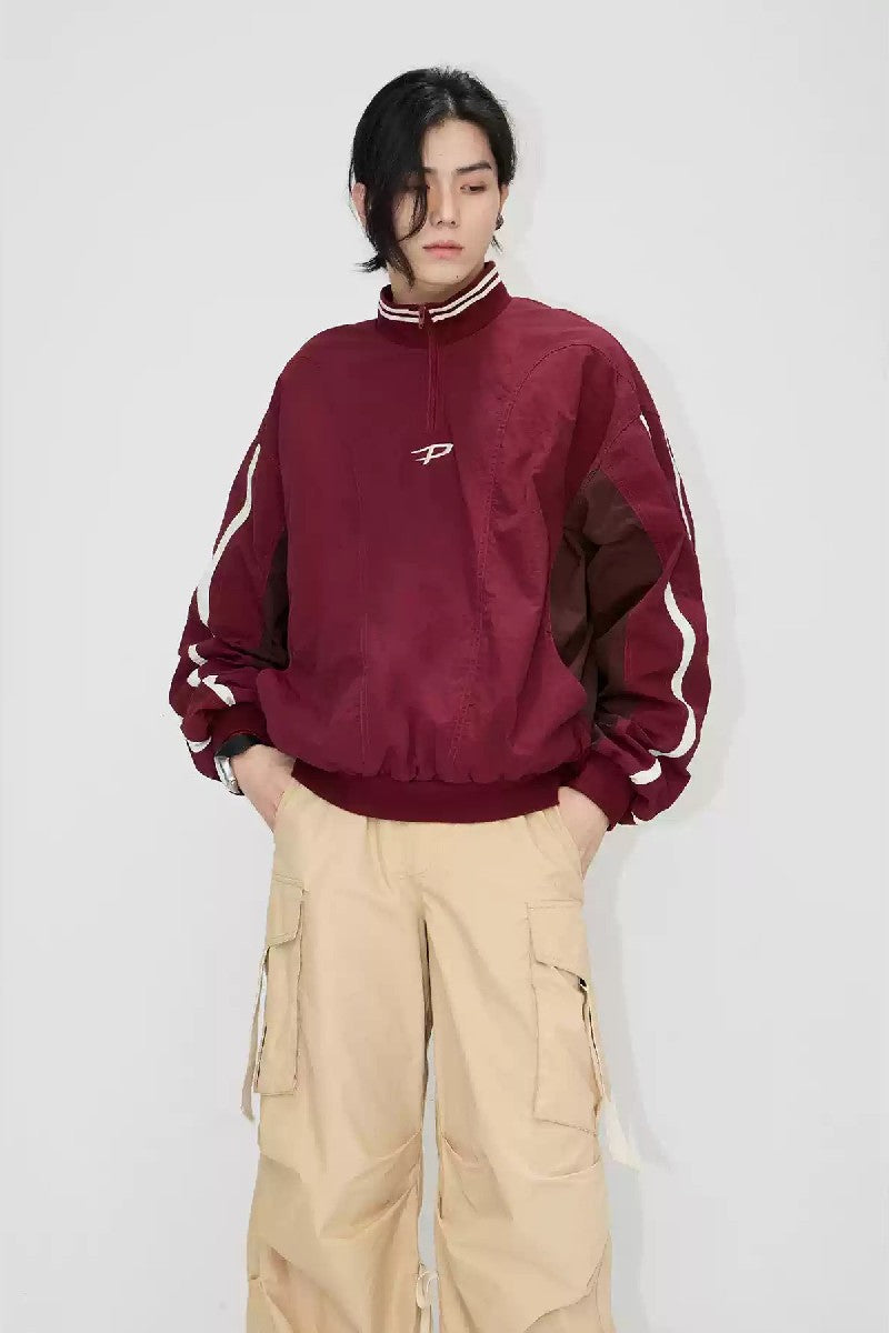 Vintage Colorblock Pullover Jacket