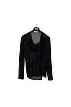 Textured Asymmetric Button Top
