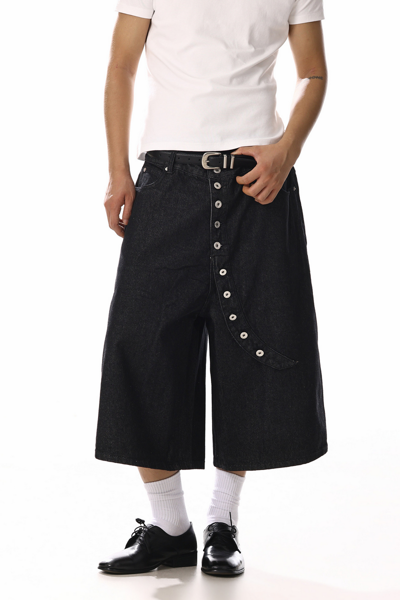Button Front Cropped Jeans