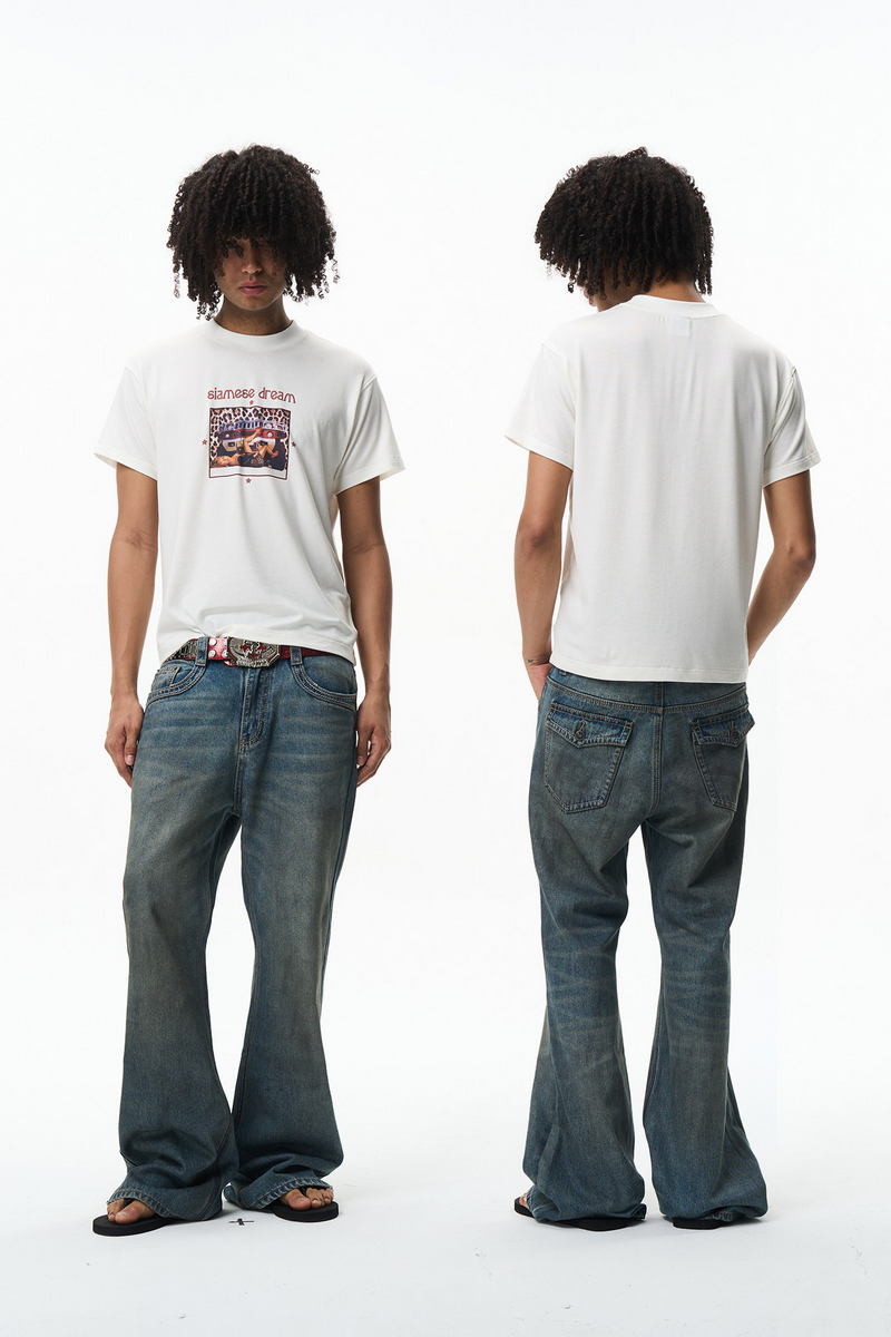 Washed Flared Jeans