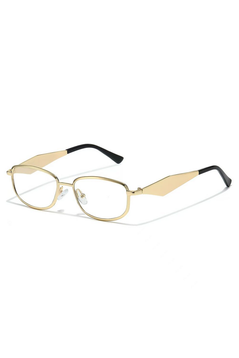 Elegant Slim Metal Oval Sunglasses