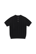 Ribbed Knit Henley Shirt