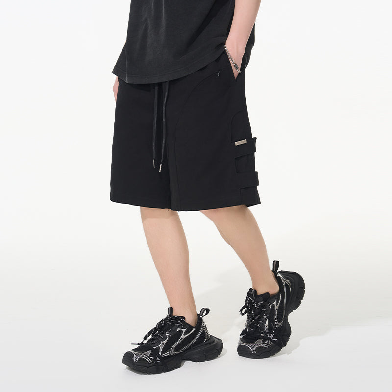 Functional Cargo Drawstring Shorts