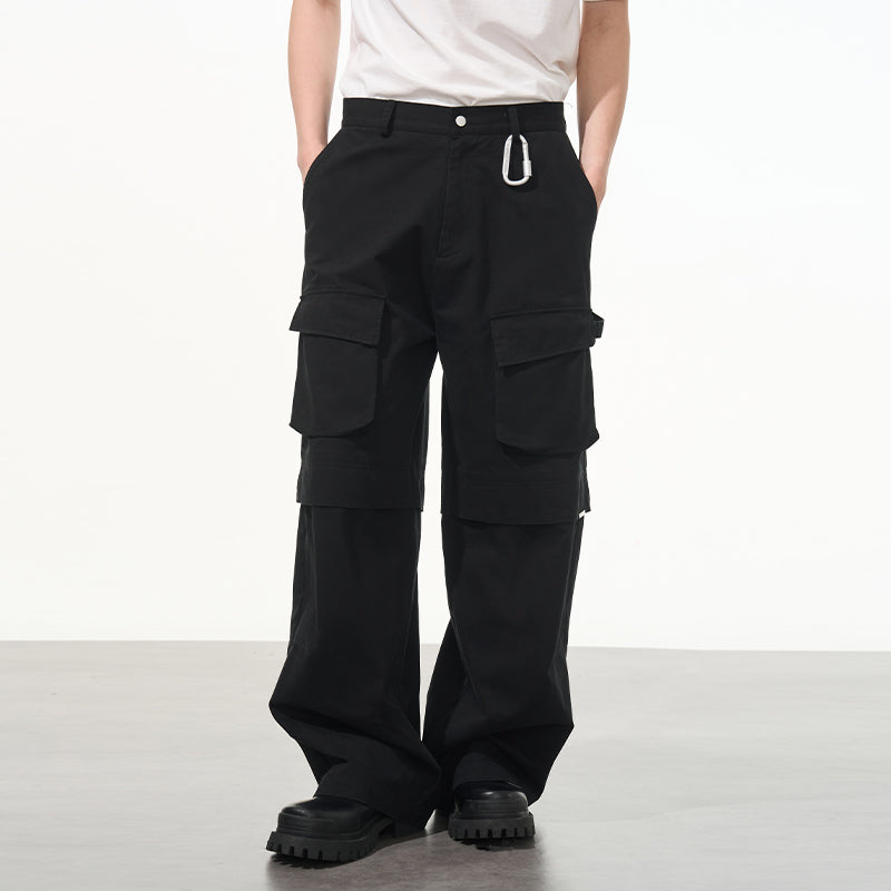 Functional Pocket Pleated Cargo Trousers